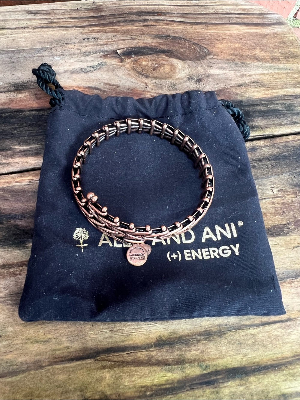 Alex and Ani Vintage Sixty-Six Copper Woven Wrap Bangle Bracelet